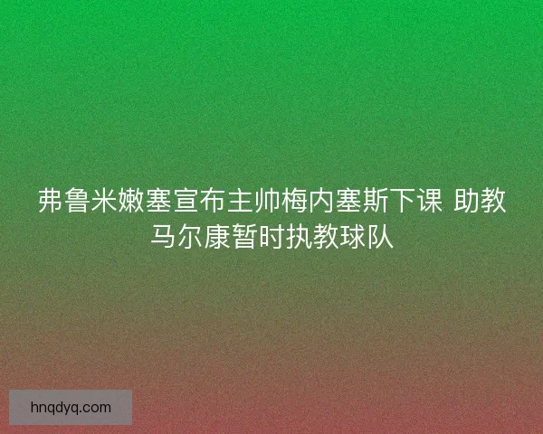 弗鲁米嫩塞宣布主帅梅内塞斯下课 助教马尔康暂时执教球队 弗鲁米嫩塞宣布主帅梅内塞斯下课 助教马尔康暂时执教球队
