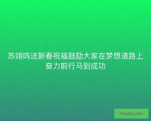 苏翊鸣送新春祝福鼓励大家在梦想道路上奋力前行马到成功 苏翊鸣送新春祝福鼓励大家在梦想道路上奋力前行马到成功